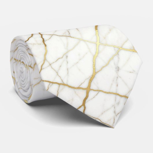 Luxe Stenen Das | Wit & Goud Marmer (Opgerold)