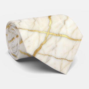 Luxe Stenen Das   Wit & Goud Marmer