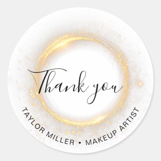 Luxe Sticker 'Dank je' voor Make-up Artiesten (Voorkant)