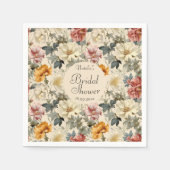 Luxe  stijl aquarel bloemenbruids servet (Voorkant)
