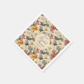 Luxe  stijl aquarel bloemenbruids servet (Hoek)