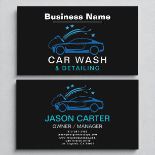 Luxe stijl Car Wash & Detailing Blauw Modern Visitekaartje