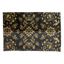 Luxe stijl kussenhoes zwart geel patroon