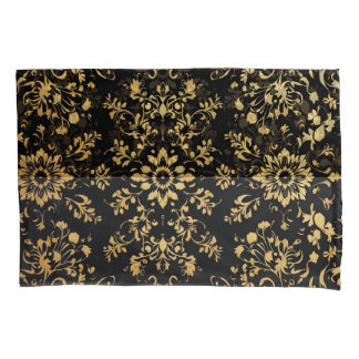 Luxe stijl kussenhoes zwart geel patroon