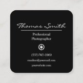 Luxe stijlfotograaf camera lens vierkante visitekaartje (Achterkant)