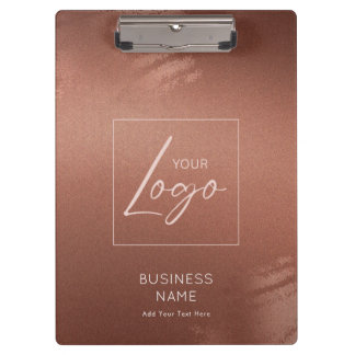 Luxe stijlvol bronzen bedrijfsnaamlogo klembord