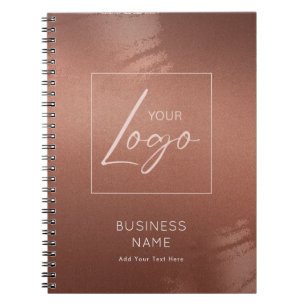Luxe stijlvol bronzen bedrijfsnaamlogo notitieboek