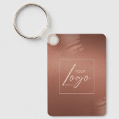 Luxe stijlvol bronzen bedrijfsnaamlogo sleutelhanger (Voorkant)