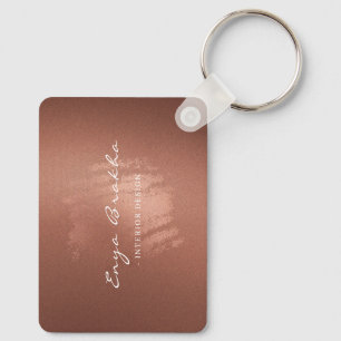 Luxe stijlvol bronzen bedrijfsnaamlogo sleutelhanger