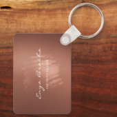 Luxe stijlvol bronzen bedrijfsnaamlogo sleutelhanger (Achterkant)