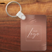 Luxe stijlvol bronzen bedrijfsnaamlogo sleutelhanger (Voorkant)