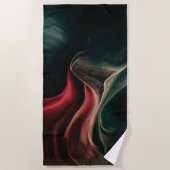 Luxe Stijlvol Elegant Chique Modern Zwart rood gro Strandlaken (Voorkant)