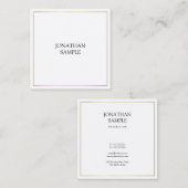 Luxe, stijlvol elite design, rendy Gold Plain Mode Vierkante Visitekaartje (Voorkant / Achterkant)