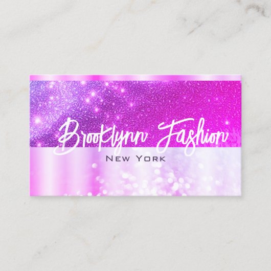 Luxe stijlvol levendig meisje roze chique ombre Li Visitekaartje (Voorkant)