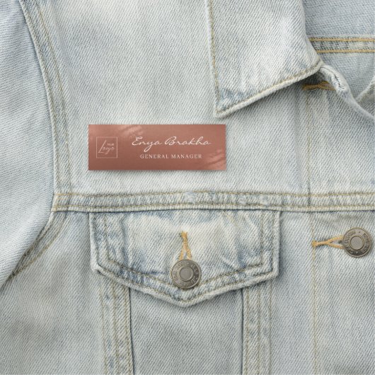 Luxe Stijlvol Schrift Brons Zakelijk Logo Naamplaatje (In situ)