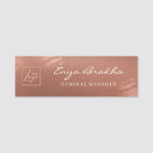 Luxe Stijlvol Schrift Brons Zakelijk Logo Naamplaatje (Voorkant)
