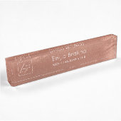 Luxe Stijlvol Script Bronzen Zakelijk Logo Naambordje