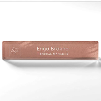 Luxe Stijlvol Script Bronzen Zakelijk Logo Naambordje