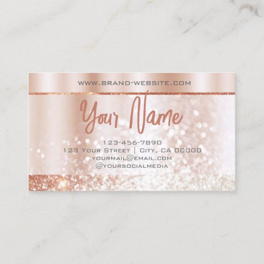 Luxe Stijlvol Sinaasappel Koper Chique Roos Goud L Visitekaartje (Achterkant)