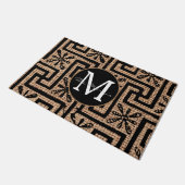 Luxe, stijlvolle bruine en zwarte monogram burlap deurmat (Schuin)
