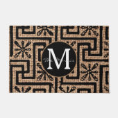 Luxe, stijlvolle bruine en zwarte monogram burlap deurmat (Voorkant)