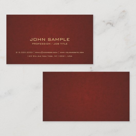 Luxe, stijlvolle, elegante kleurendik visitekaartje (Voorkant / Achterkant)