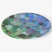 Luxe Stippen en cirkels - Fresh Aqua Papieren Bordje (Gekanteld)