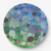 Luxe Stippen en cirkels - Fresh Aqua Papieren Bordje (Voorkant)