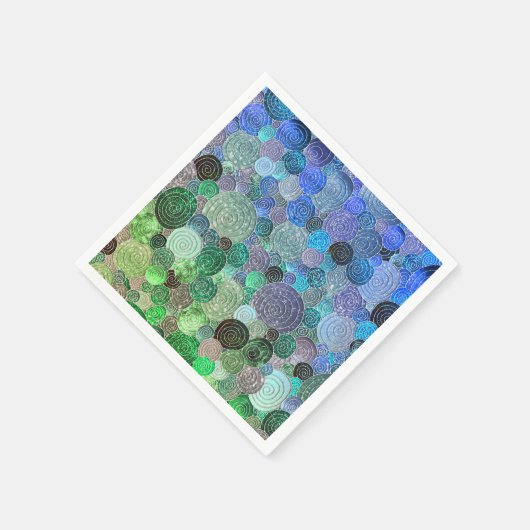 Luxe Stippen en cirkels - Fresh Aqua Servetten (Hoek)