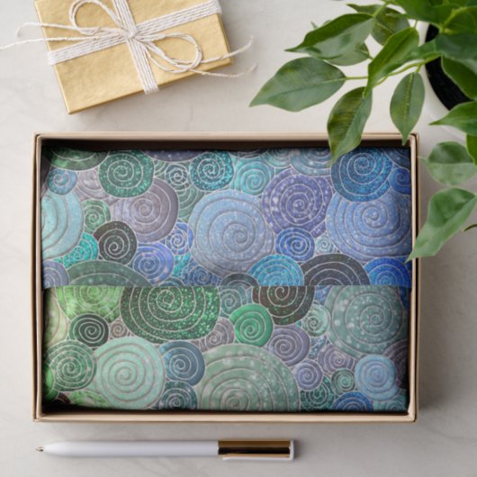 Luxe Stippen en cirkels - Fresh Aqua Tissuepapier (Geschenk)