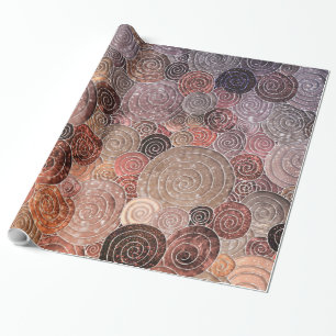 Luxe Stippen en cirkels — Warm Brown Cadeaupapier