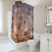 Luxe Stippen en cirkels — Warm Brown Douchegordijn (In situ)