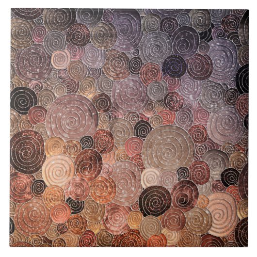 Luxe Stippen en cirkels — Warm Brown Tegeltje (Voorkant)