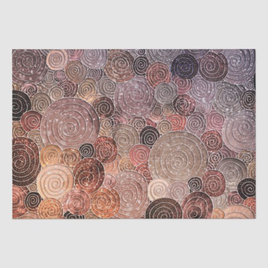 Luxe Stippen en cirkels — Warm Brown Tissuepapier (Voorkant)