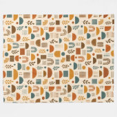 Luxe Stof Groen Mosterd Boho Deken Design (Voorkant (Horizontaal))
