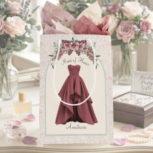 Luxe Stof Rose Ere-dame Gepersonaliseerde Bruids- Medium Cadeauzakje