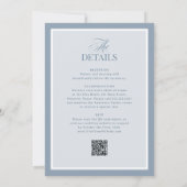 Luxe Stofblauw met RSVP QR-code | Trouwen Kaart (Achterkant)