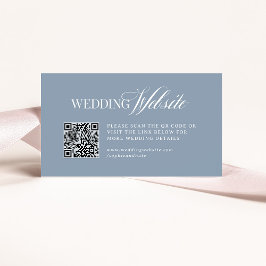 Luxe Stofblauw | Trouwwebsite QR-code Informatiekaartje