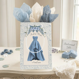 Luxe Stofblauwe Eredame Persoonlijk Medium Cadeauzakje