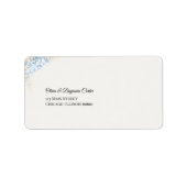Luxe Stofblauwe Hortensia Adres Etiket (Voorkant)