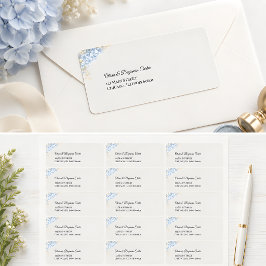 Luxe Stofblauwe Hortensia Adres Etiket
