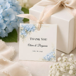 Luxe Stofblauwe Hortensia Bruiloft Bedankjes Labels