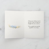 Luxe Stofblauwe Hortensia Bruiloft Bedankkaart (Binnen)