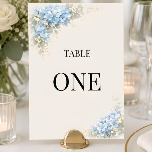 Luxe Stofblauwe Hortensia Huwelijk Tafelnummer 