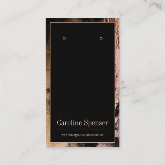 Luxe Stone Bordered Custom Earring Display Visitekaartje (Voorkant)