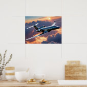 luxe straalvliegtuig poster (Keuken)