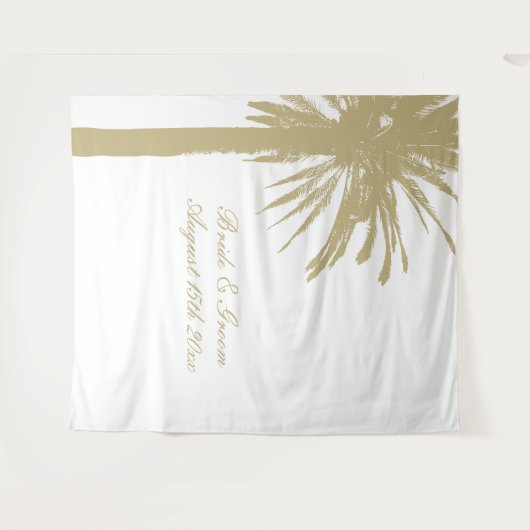 Luxe strand bruiloft partij palm foto achtergrond wandkleed (Voorkant (horizontaal))