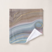 Luxe Strata | Stustblauw Taupe roze Agate Bad Handdoek (Wasdoekje)