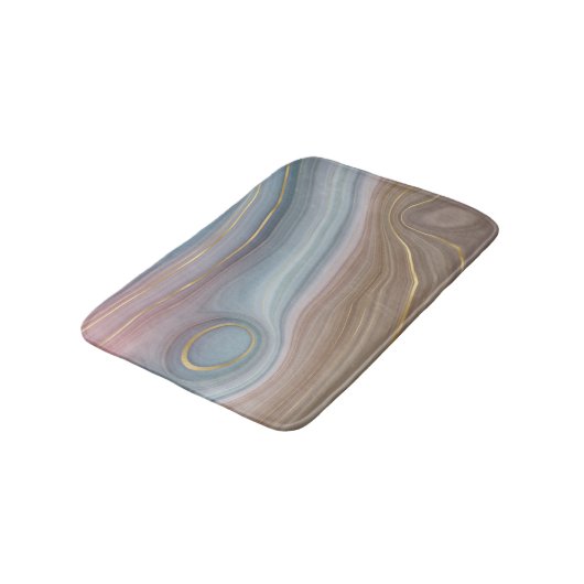 Luxe Strata | Stustblauw Taupe roze Agate Badmat (Gekanteld)