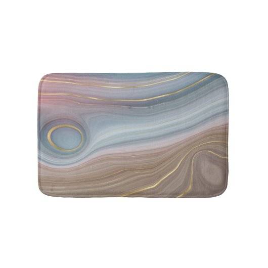 Luxe Strata | Stustblauw Taupe roze Agate Badmat (Voorkant)